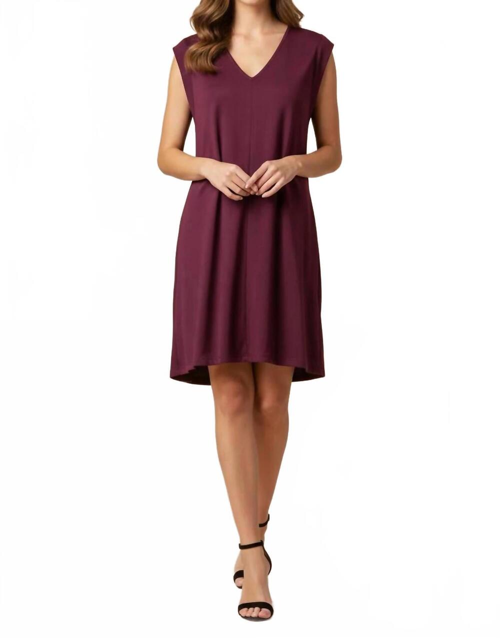 NEW ENTRO atelier everyday tiered mini dress in burgundy
